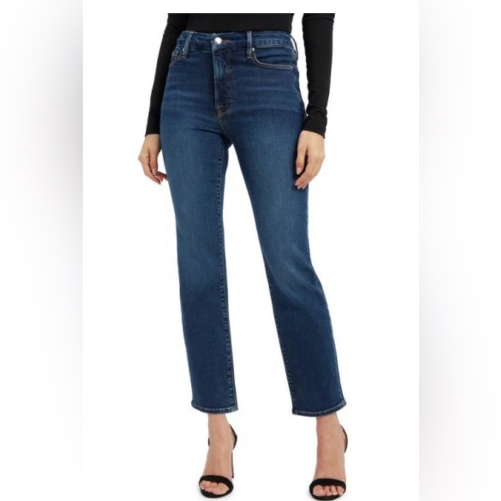 Good American Slim Straight Blue 609